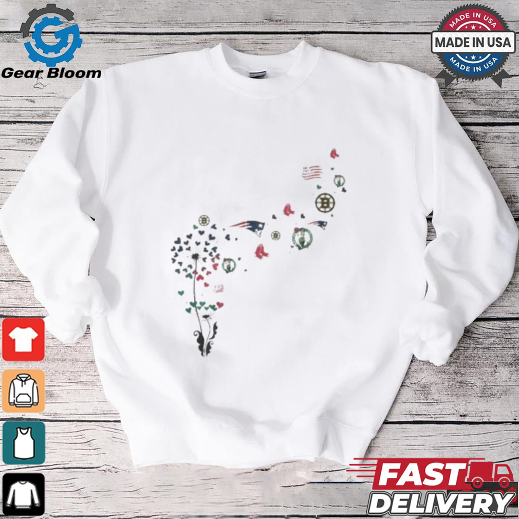 Boston Sports Teams Floral Dandelion Shirt Boston Sports Teams Floral Dandelion Shirt