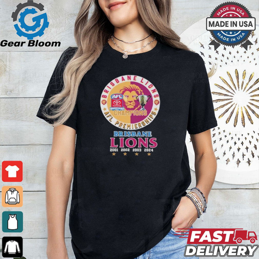 Brisbane Lions 2024 AFL Premiers Champions Vintage Logo Shirt Brisbane Lions 2024 AFL Premiers Champions Vintage Logo Shirt