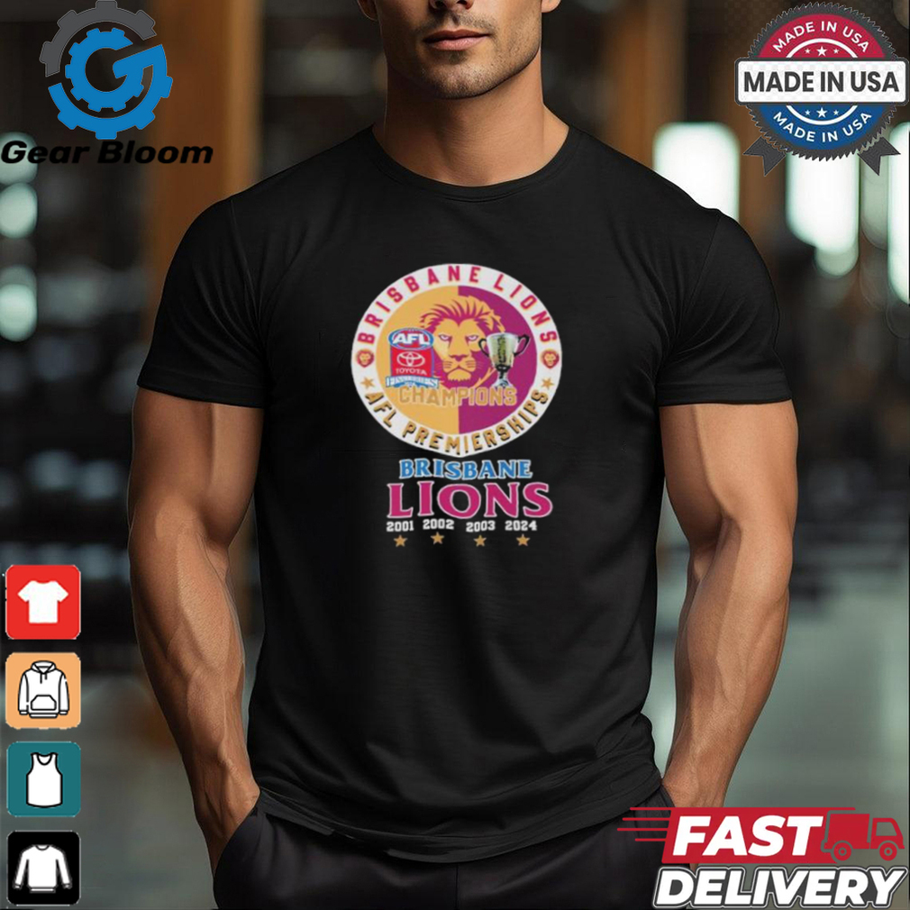 Brisbane Lions 2024 AFL Premiers Champions Vintage Logo Shirt Brisbane Lions 2024 AFL Premiers Champions Vintage Logo Shirt