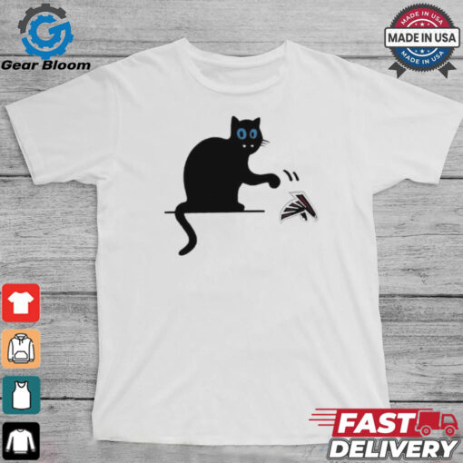 Carolina Panthers black cat push Atlanta Falcons logo shirt