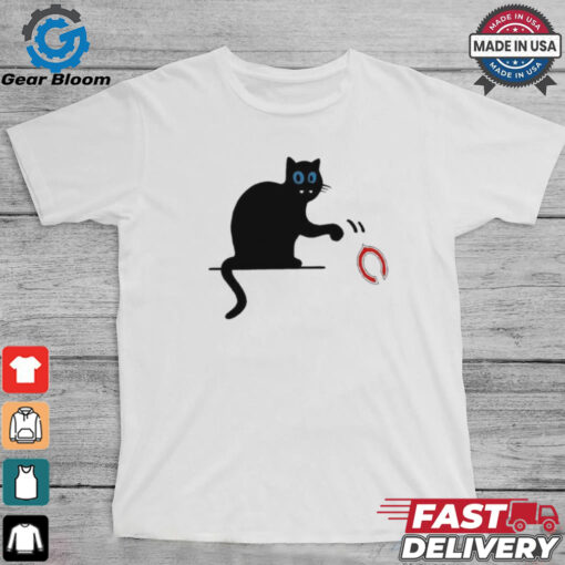 Carolina Panthers black cat push Chicago Bears logo shirt