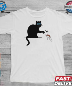Carolina Panthers black cat push Denver Broncos logo shirt