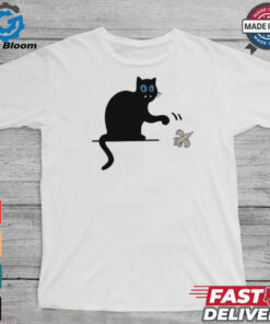Carolina Panthers black cat push New Orleans Saints logo shirt