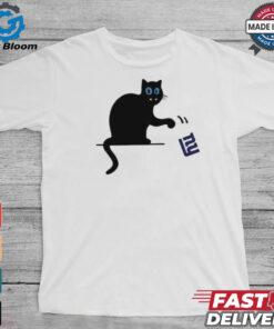 Carolina Panthers black cat push New York Giants logo shirt