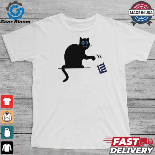 Carolina Panthers black cat push New York Giants logo shirt