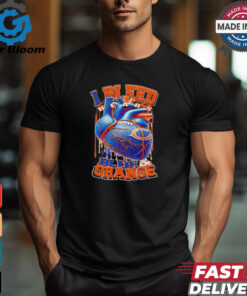 Chicago Bears I bleed bears blue and orange heart shirt