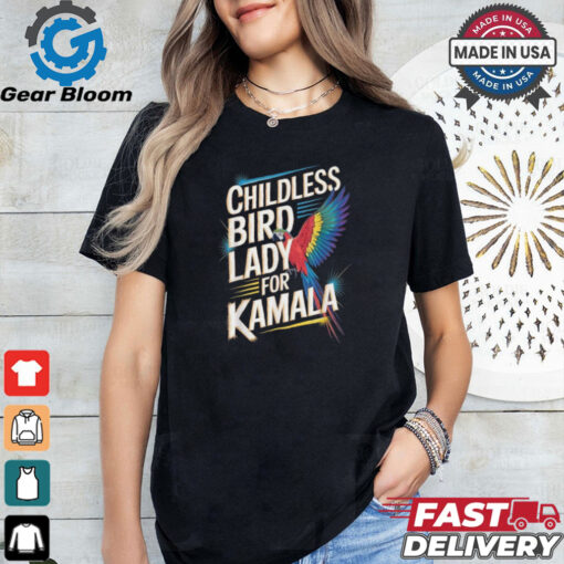 Childless Bird Lady For Kamala Harris 2024 Parrot T Shirts