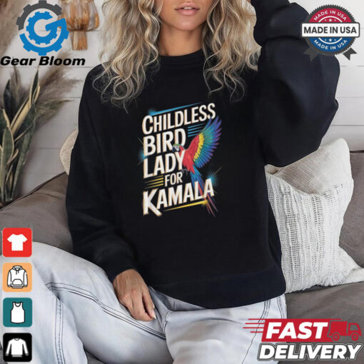 Childless Bird Lady For Kamala Harris 2024 Parrot T Shirts