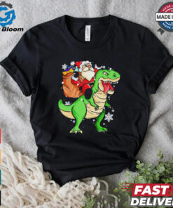 Christmas Trex Dinosaur Santa Claus Riding Trex Xmas Shirt