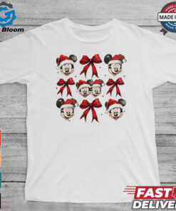 Christmas mouse Mickey Santa coquette bow shirt