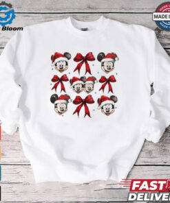 Christmas mouse Mickey Santa coquette bow shirt