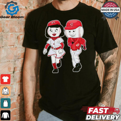 Cincinnati Reds Rosie red mascot couple shirt