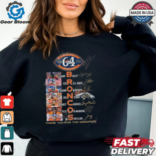 Denver Broncos 64 Years Of 1960 2024 Thank You For The Memories T Shirt