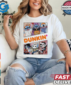 Design Halloween Horror Stitch Characters X Dunkin’ donuts Logo Shirt