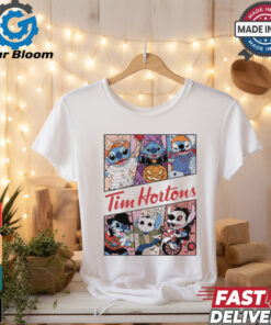 Design Halloween Horror Stitch Characters X Tim Hortons Logo Shirt