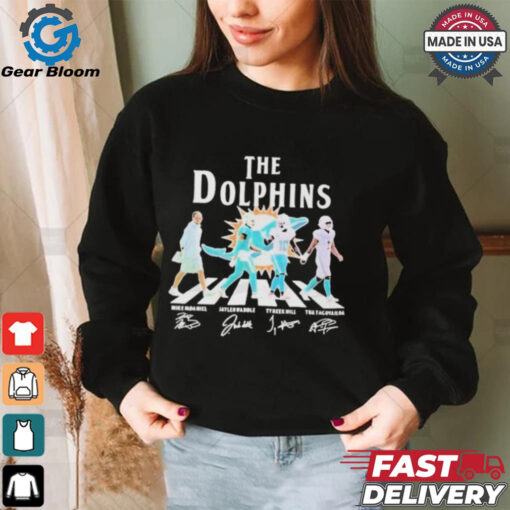 Dolphins Abbey Road Mike Mcdaniel Jaylen Tyreek Hill & Tua Tagovailoa Sign shirt