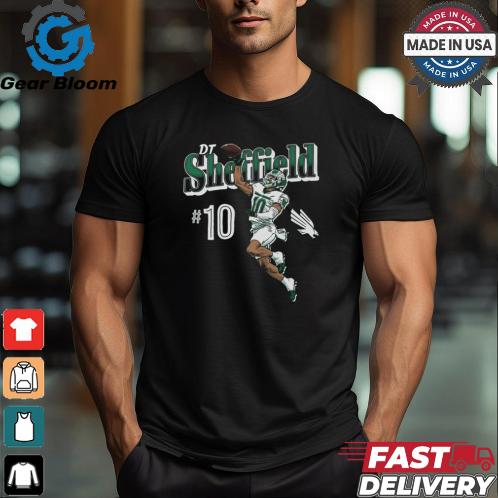 Dt Sheffield #10 North Texas Mean Green Graphic t shirt Dt Sheffield #10 North Texas Mean Green Graphic t shirt