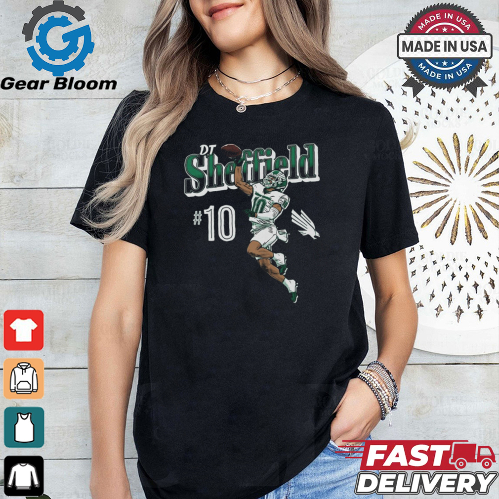 Dt Sheffield #10 North Texas Mean Green Graphic t shirt Dt Sheffield #10 North Texas Mean Green Graphic t shirt
