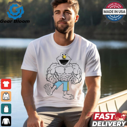 Funny Sesame street buff muscle elmo shirt