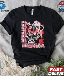 Gabe Ervin Jr Nebraska Cornhuskers signature retro graphic T shirt