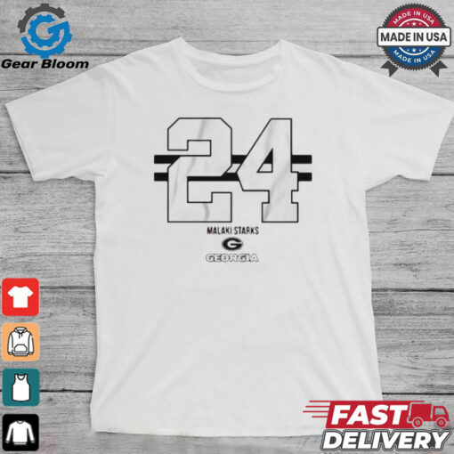 Georgia Football Malaki Starks 24 Stripe T shirt