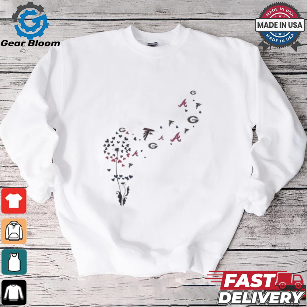 Georgia Sports Teams Floral Dandelion Shirt Georgia Sports Teams Floral Dandelion Shirt
