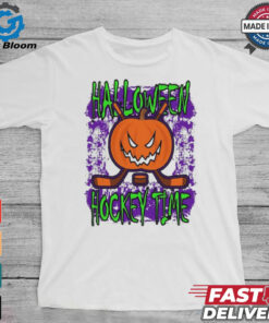 Halloween Hockey Time With Spooky Pumpkin shirt