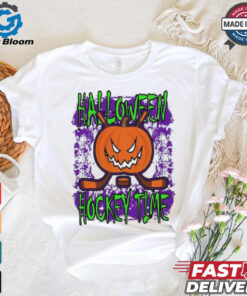 Halloween Hockey Time With Spooky Pumpkin shirt