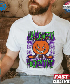 Halloween Hockey Time With Spooky Pumpkin shirt