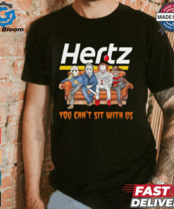 Hertz club you can’t sit with us Voorhees Myers Pennywise and Krueger Halloween shirt