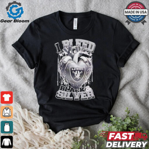 Las Vegas Raiders I bleed Raiders black and silver shirt