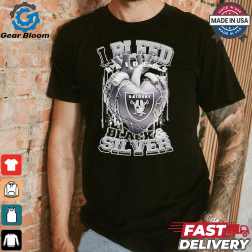 Las Vegas Raiders I bleed Raiders black and silver shirt