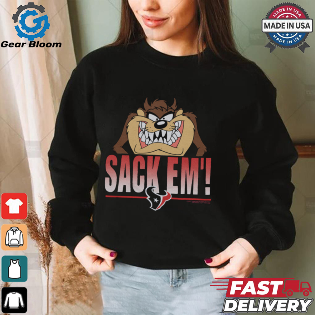 Looney Tunes Taz Sack Em' x Houston Texans Shirt Looney Tunes Taz Sack Em' x Houston Texans Shirt