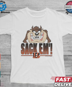 Looney Tunes Taz Tasmania Sack Em’ x Cincinnati Bengals T Shirts