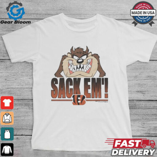 Looney Tunes Taz Tasmania Sack Em’ x Cincinnati Bengals T Shirts