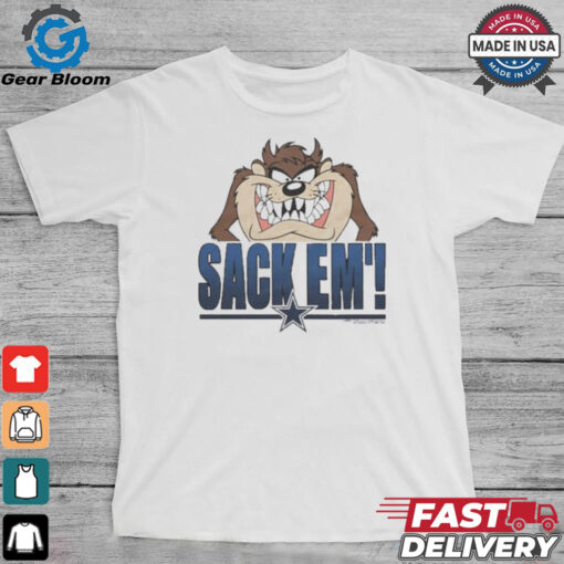 Looney Tunes Taz Tasmania Sack Em’ x Dallas Cowboys T Shirts
