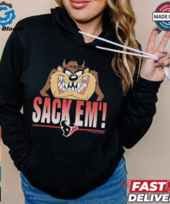 Looney Tunes Taz Tasmania Sack Em’ x Houston Texans T Shirts
