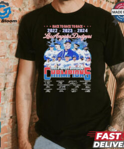 Los Angeles Dodgers 2024 West Division Champs Back To Back To Back T Shirt