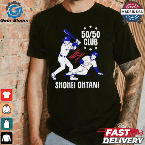 Los Angeles Dodgers 50 50 club Shohei Ohtani signature shirt