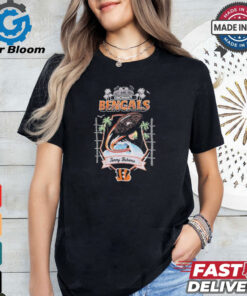 Men’s Tommy Bahama Black Cincinnati Bengals Tidal Kickoff Camp Shirt