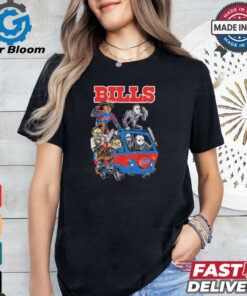 Official Buffalo Bills NFL Horror Characters Movie Hippie Halloween Shirt