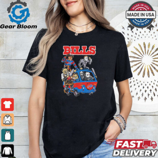 Official Buffalo Bills NFL Horror Characters Movie Hippie Halloween Shirt