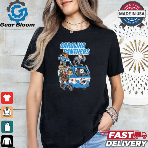Official Carolina Panthers NFL Horror Characters Movie Hippie Halloween Shirt