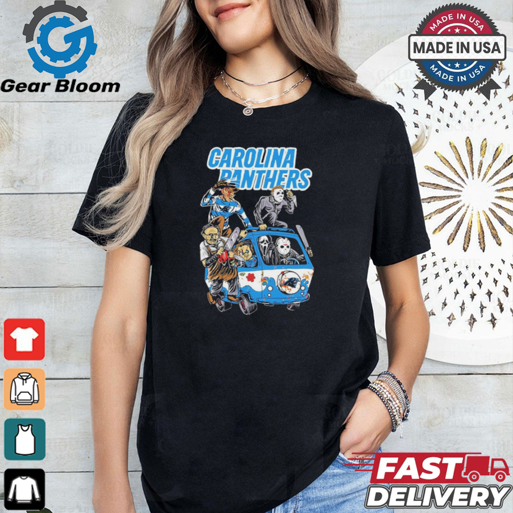 Official Carolina Panthers NFL Horror Characters Movie Hippie Halloween Shirt Official Carolina Panthers NFL Horror Characters Movie Hippie Halloween Shirt