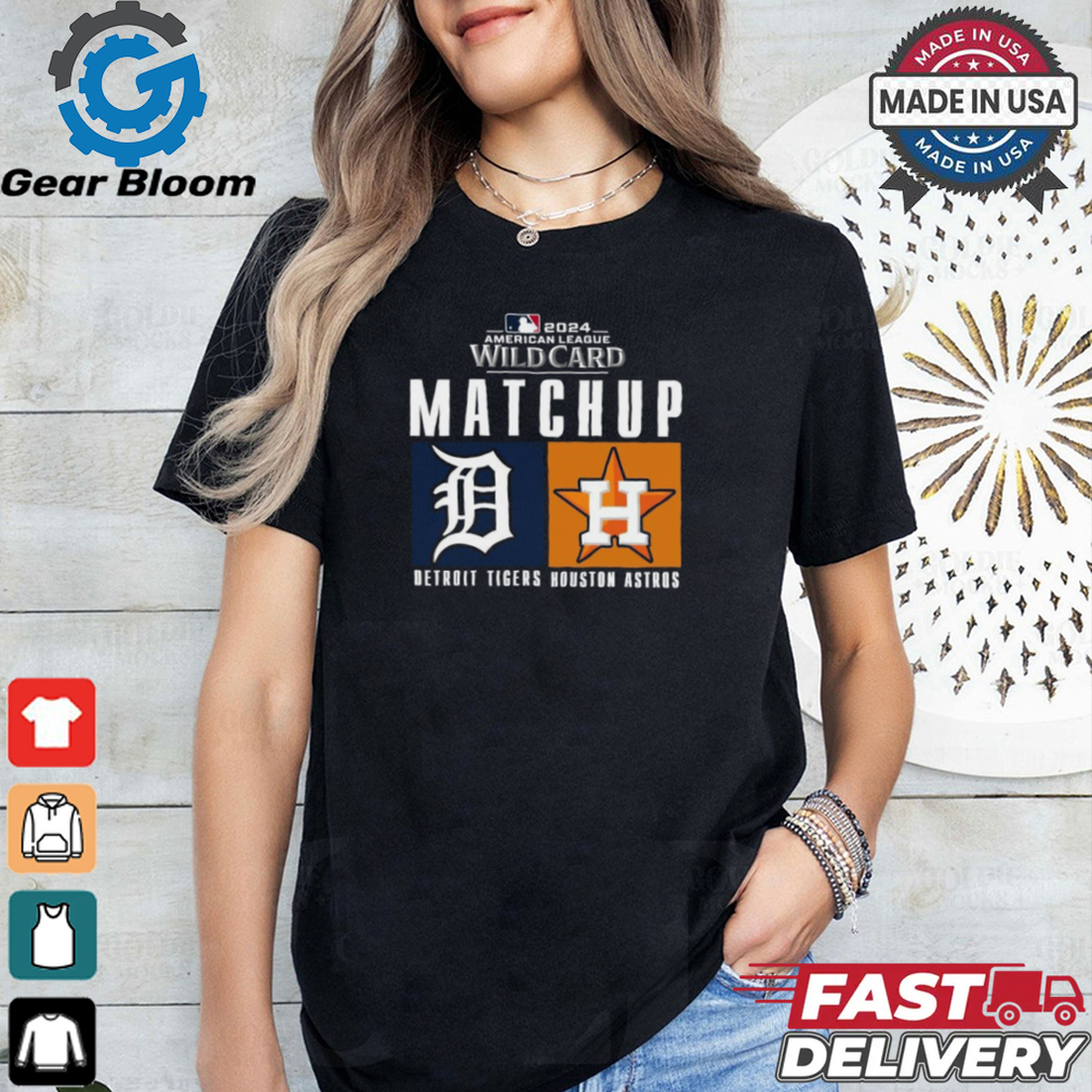 Official Detroit Tigers vs. Houston Astros 2024 MLB AL Wild Card Matchup T Shirt Official Detroit Tigers vs. Houston Astros 2024 MLB AL Wild Card Matchup T Shirt