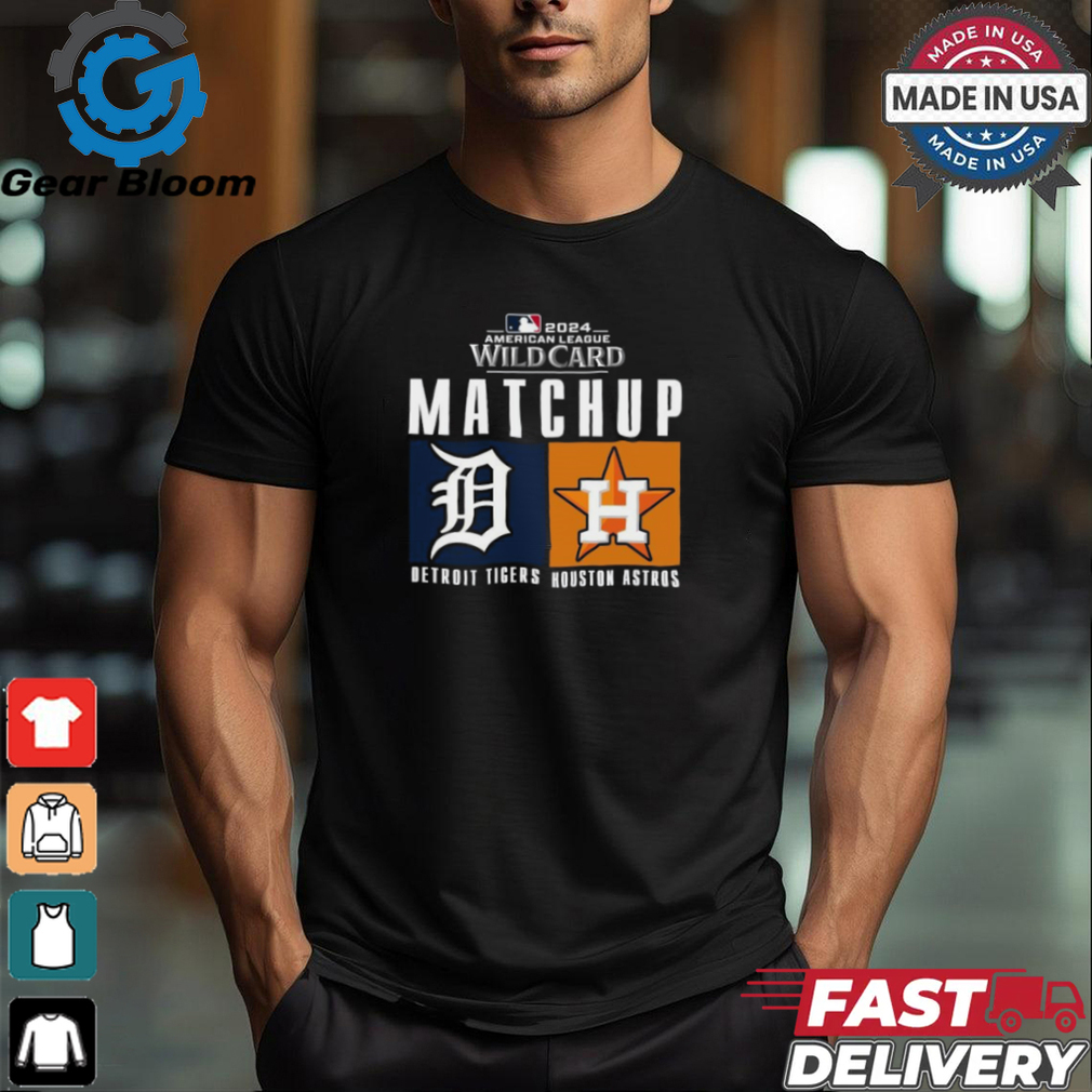 Official Detroit Tigers vs. Houston Astros 2024 MLB AL Wild Card Matchup T Shirt Official Detroit Tigers vs. Houston Astros 2024 MLB AL Wild Card Matchup T Shirt