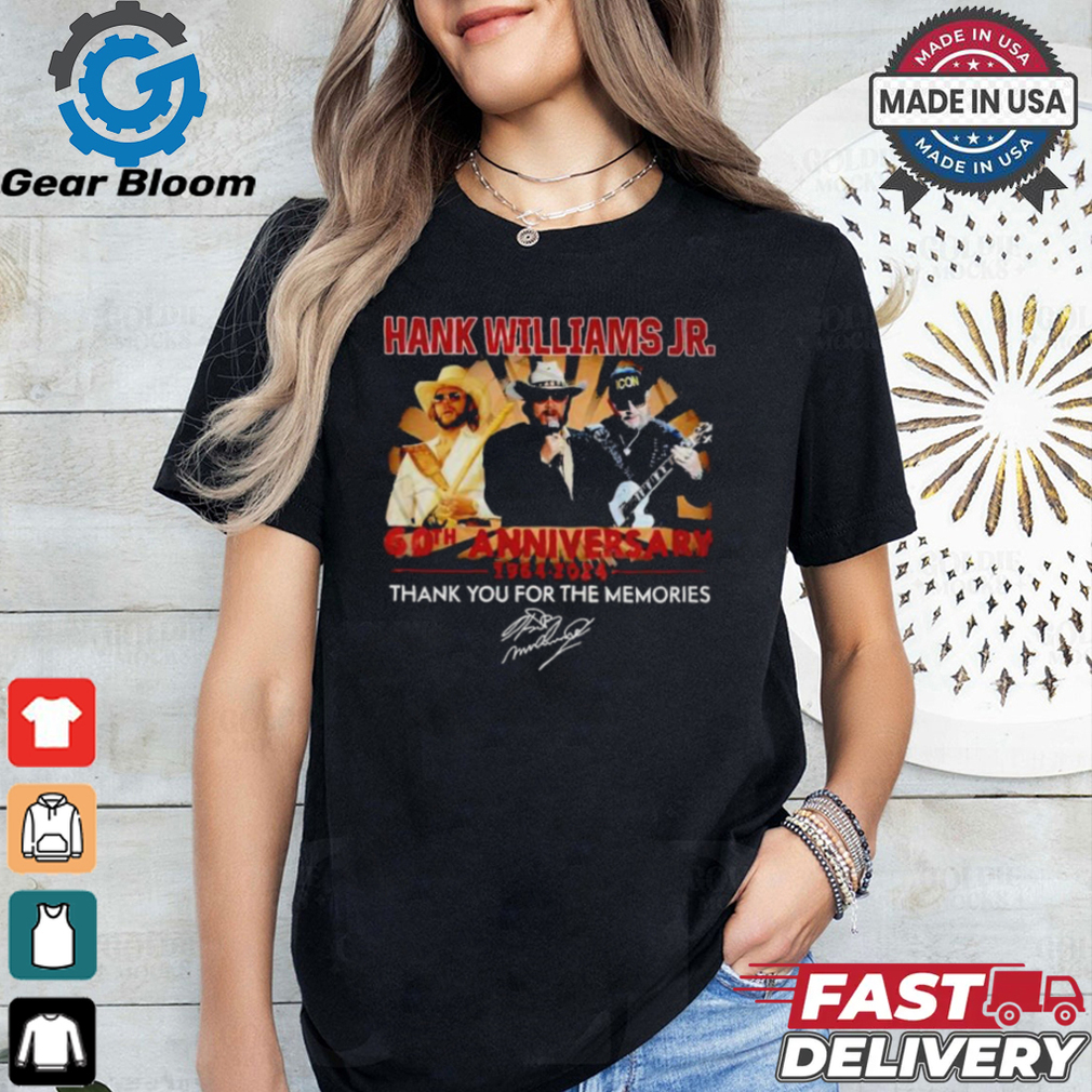 Official Hank Williams Jr. 60th Anniversary 1964 2024 Thank You For The Memories T Shirt Official Hank Williams Jr. 60th Anniversary 1964 2024 Thank You For The Memories T Shirt