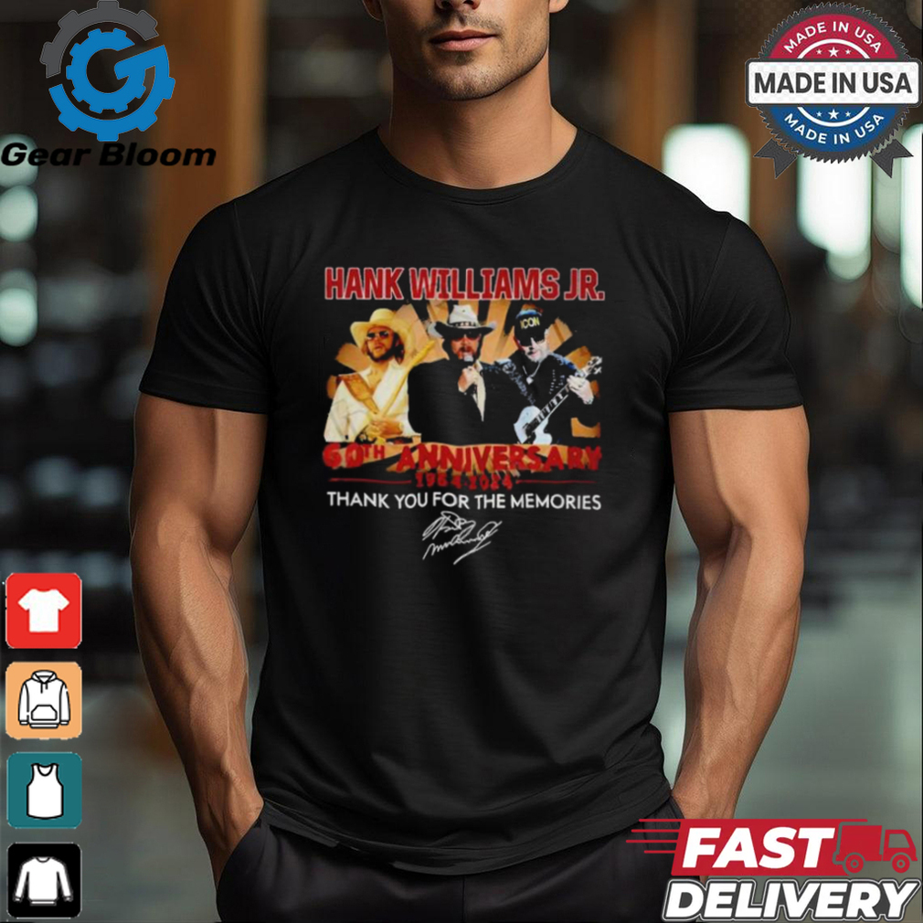 Official Hank Williams Jr. 60th Anniversary 1964 2024 Thank You For The Memories T Shirt Official Hank Williams Jr. 60th Anniversary 1964 2024 Thank You For The Memories T Shirt