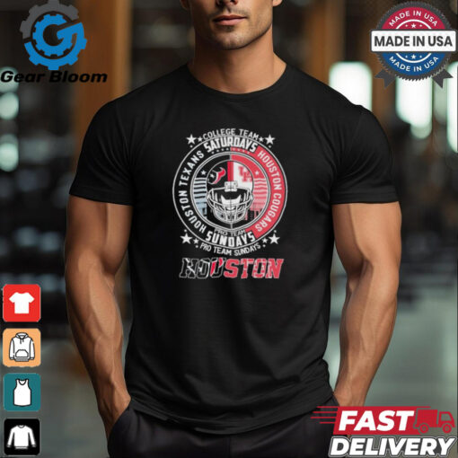 Official Houston Texas Pro Team Sundays And Houston Cougars College Team Saturdays Shirt