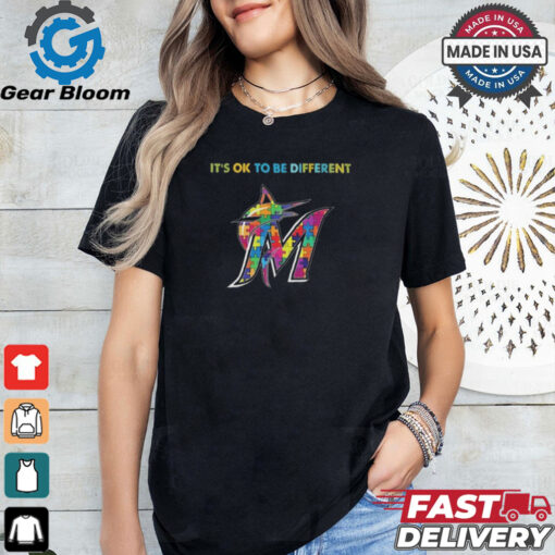 Official MLB Miami Marlins It’s Ok To Be Different Autism 2024 Shirt